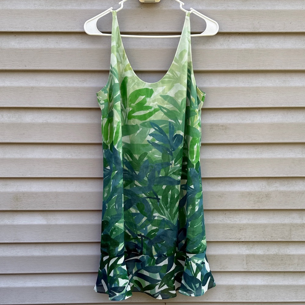 Cabi | Castaway Green Palm Leaf Dress size Medium style 5235